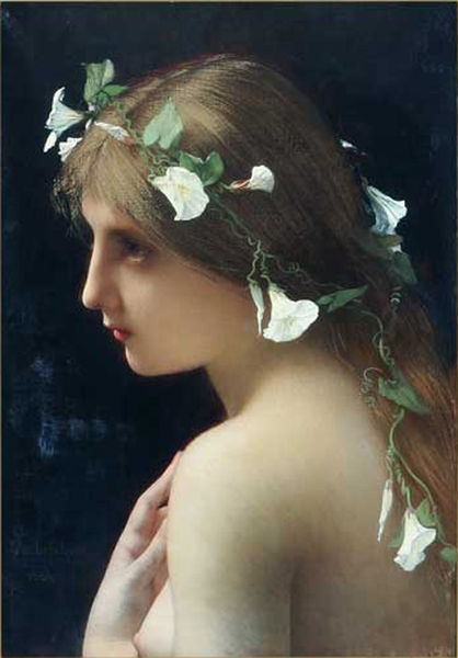 Jules Joseph Lefebvre Nymph with morning glory flowers